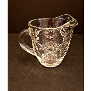 Anchor Hocking Star David Early American Prescut Glass Creamer Pitcher Vintage
